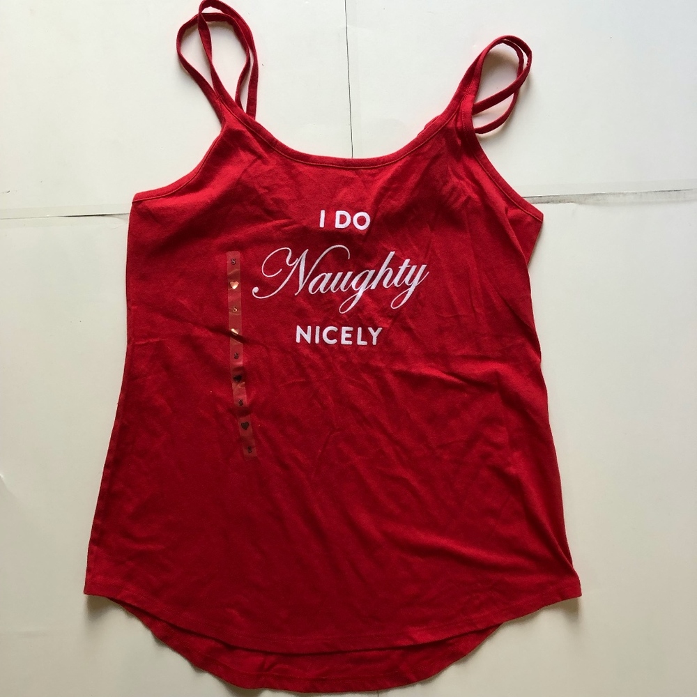 Victoria's Secret Red “Naughty” Tank Top